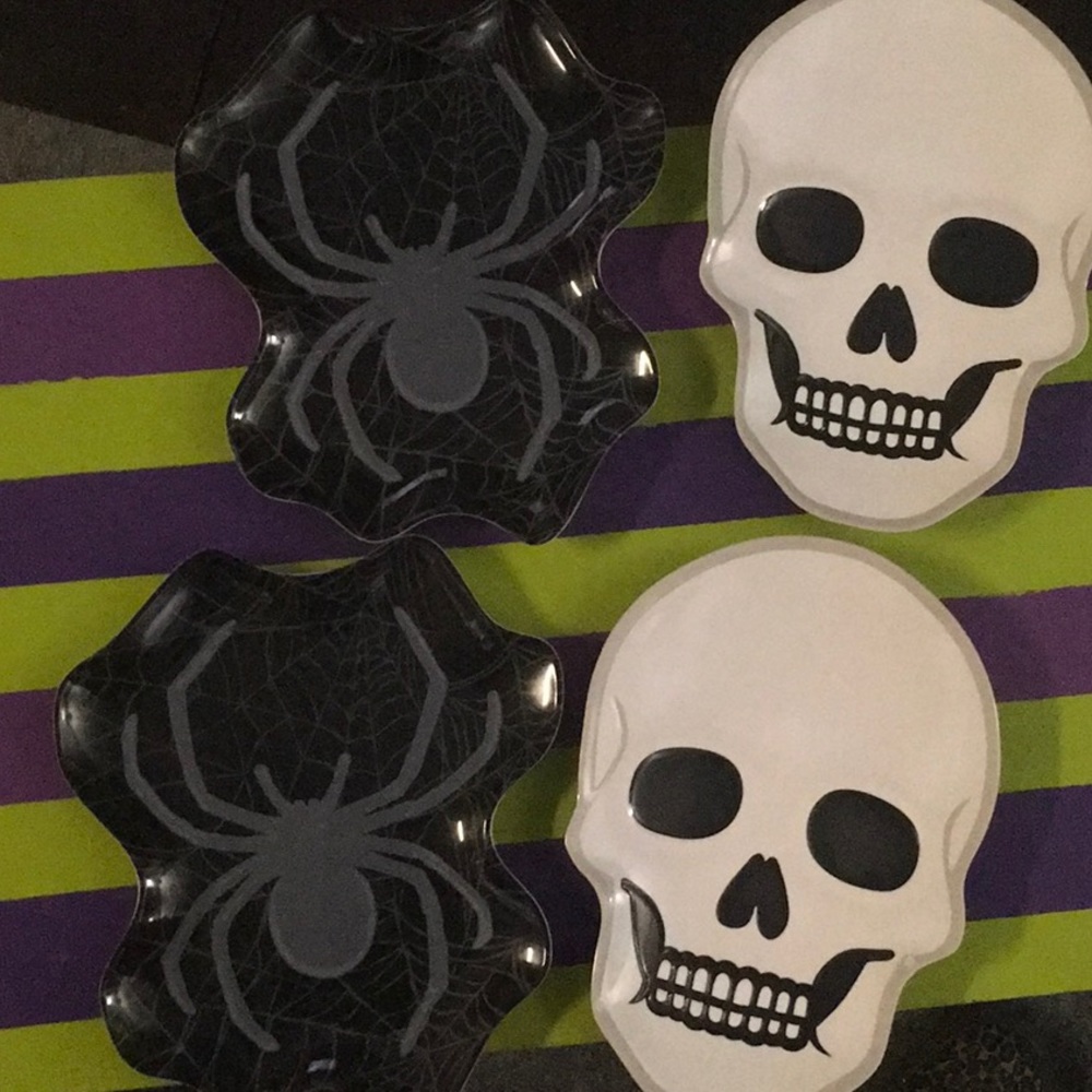 Halloween Skull and Spider Plates